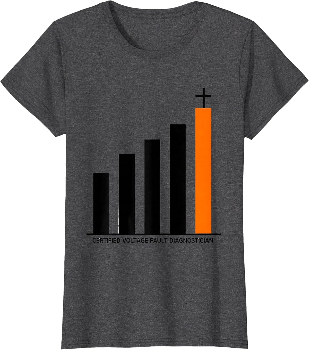 Women's Certified Voltage Fault Diagnostician Funny Mechanic Auto T-Shirt - Dark Heather Grey