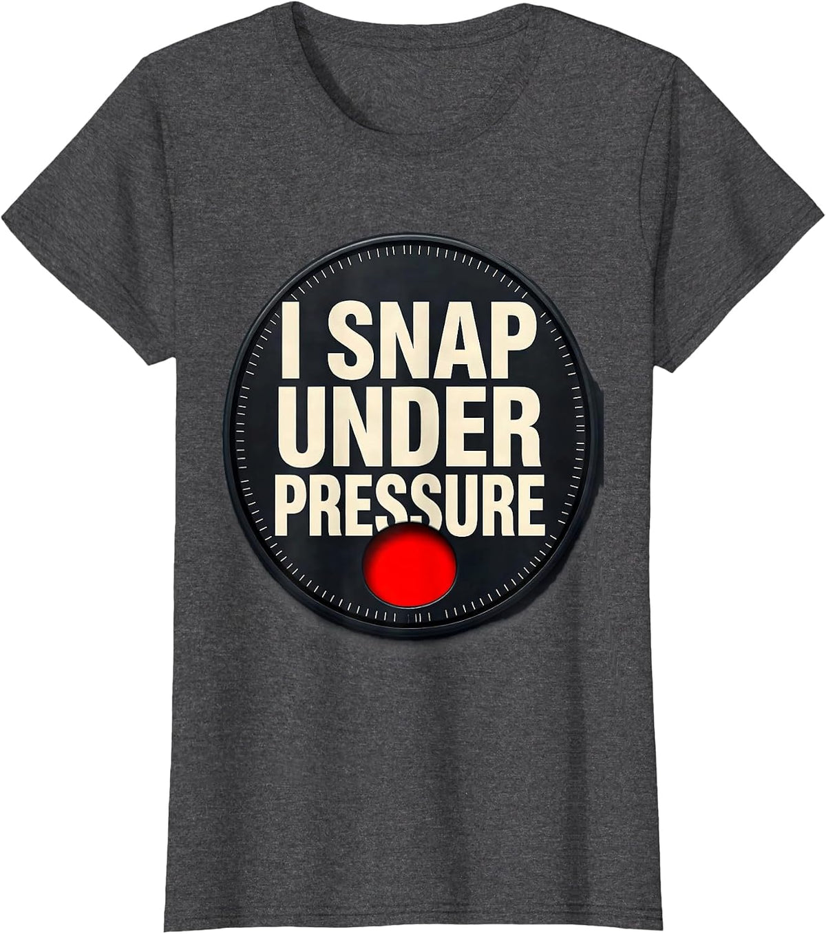 Women's I Snap Under Pressure Funny Photographer Camera Pun Gift T-Shirt - Dark Heather Grey