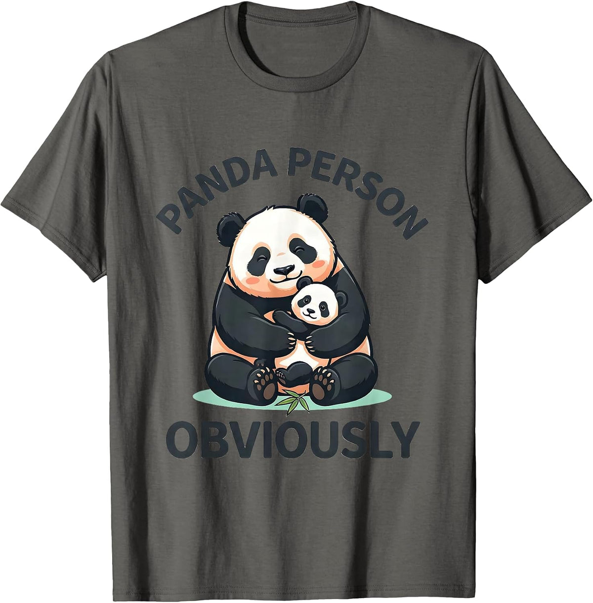 Men's Panda Person Obviously Cute Kawaii Animal Lover Humor T-Shirt - Asphalt Grey