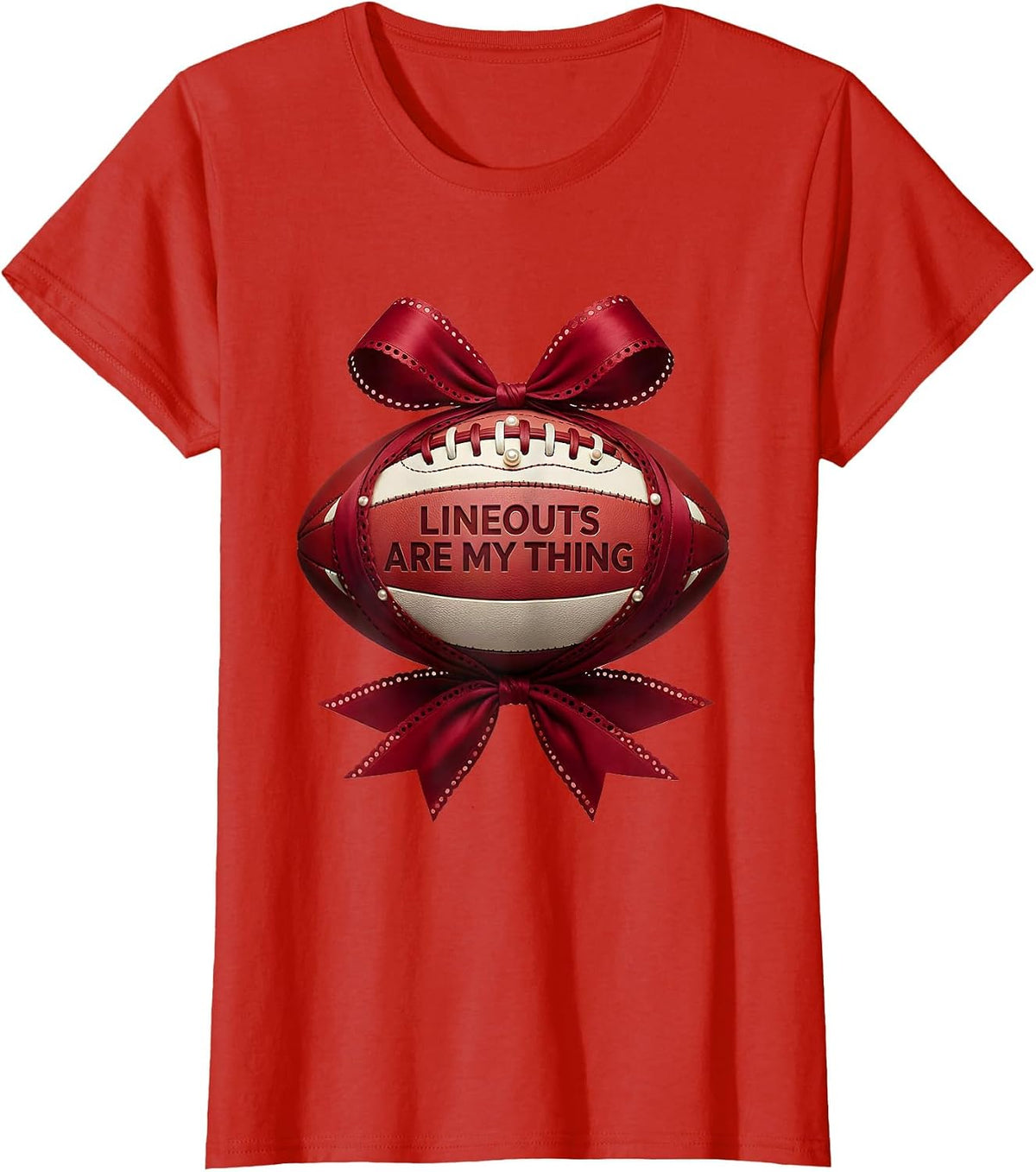 Lineouts Are My Thing Rugby Graphic Design T-Shirt - Red