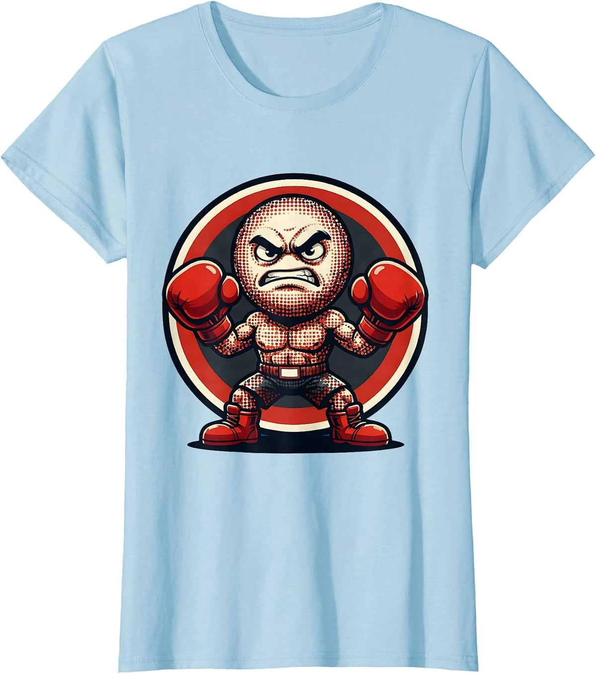 Dot Boy Boxing Gloves Fighter Graphic Design T-Shirt - Baby Blue