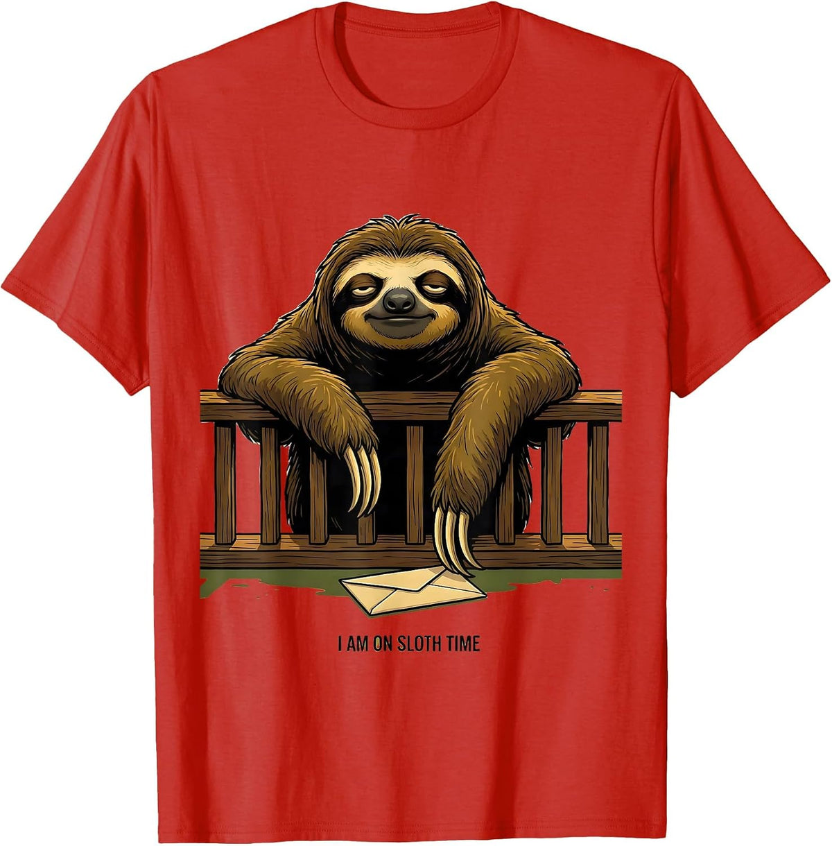 Men's I Am On Sloth Time Funny Sloth Lover Animal Humor Gift T-Shirt - Red