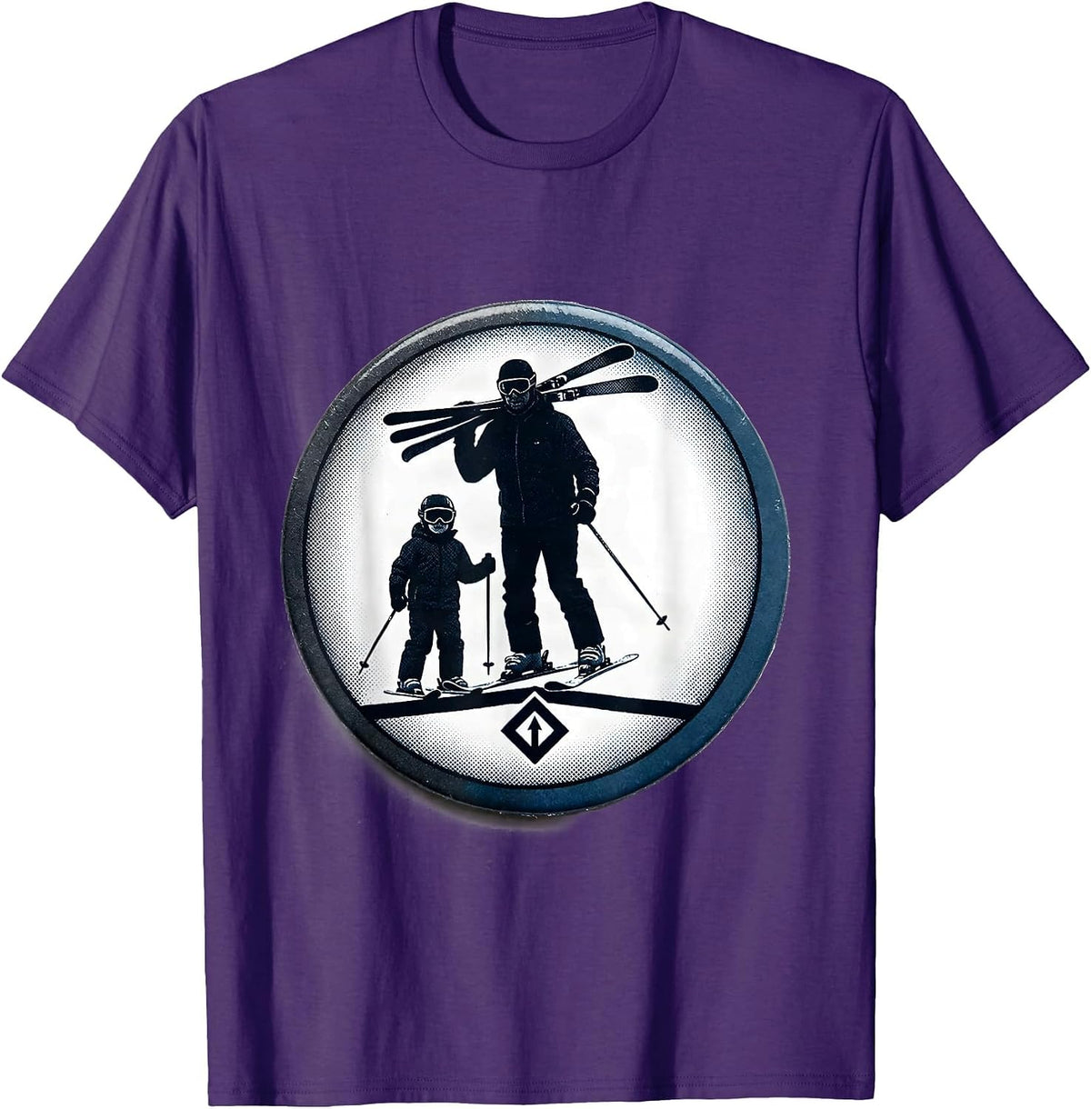 Sealed Skier Badge Family Skiing Humor T-Shirt - Purple