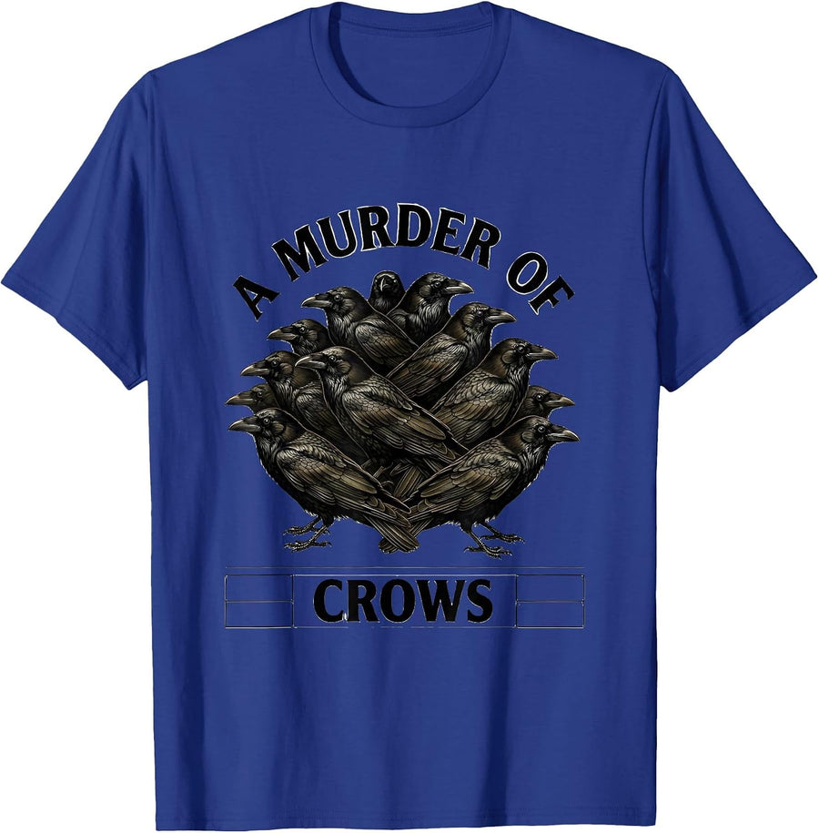 A Murder Of Crows Botanical Crow Humor Animal Meme T-Shirt - Royal Blue