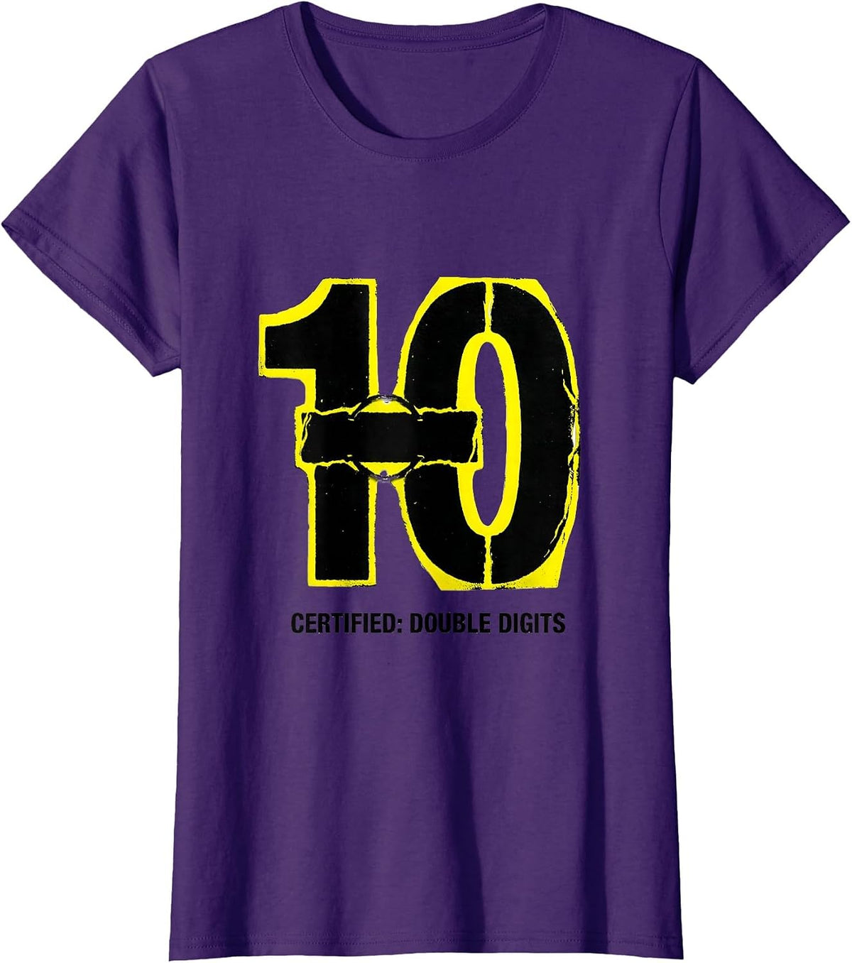 Women's Certified: Double Digits 10th Birthday Ten Year Old Kids T-Shirt - Purple