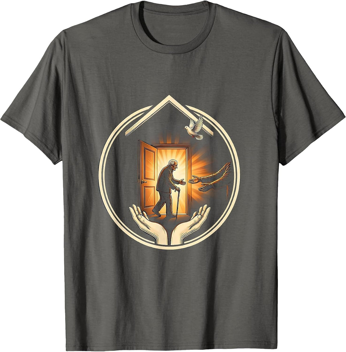 Altruismo House Welcoming Elder at Open Door T-Shirt - Asphalt Grey