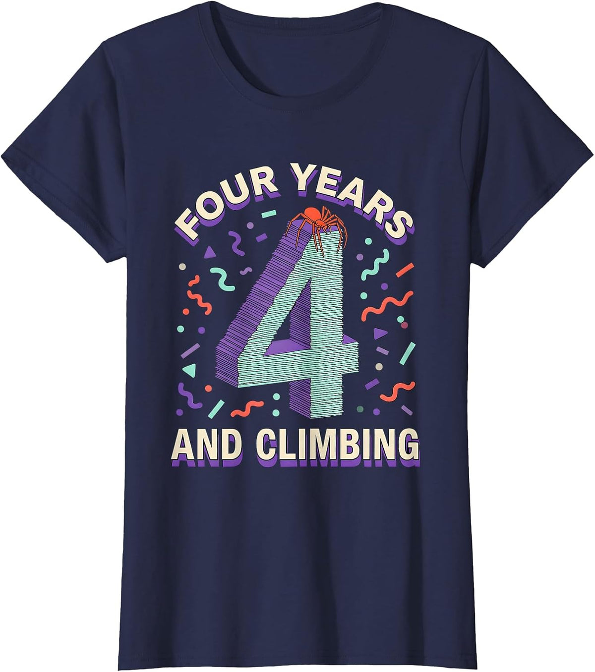 Women's Four Years And Climbing Memphis Postmodern Spider Web T-Shirt - Navy Blue