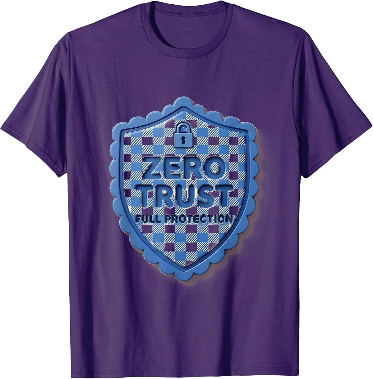 Zero Trust Full Protection Cybersecurity Design T-Shirt - Purple
