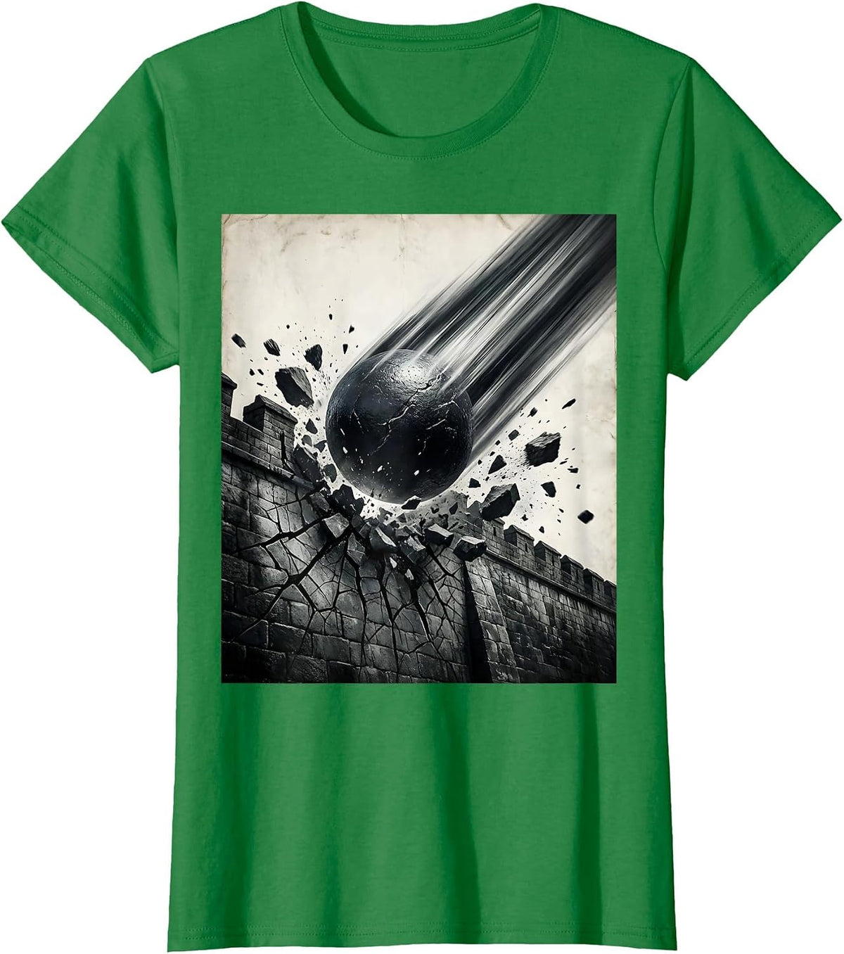 FAFO Cannonball Crumbling Wall Graphic T-Shirt - Kelly Green