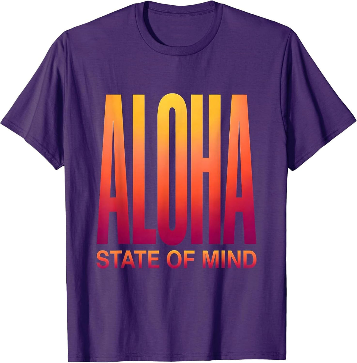 Aloha State of Mind Hawaii Graphic Design T-Shirt - Purple