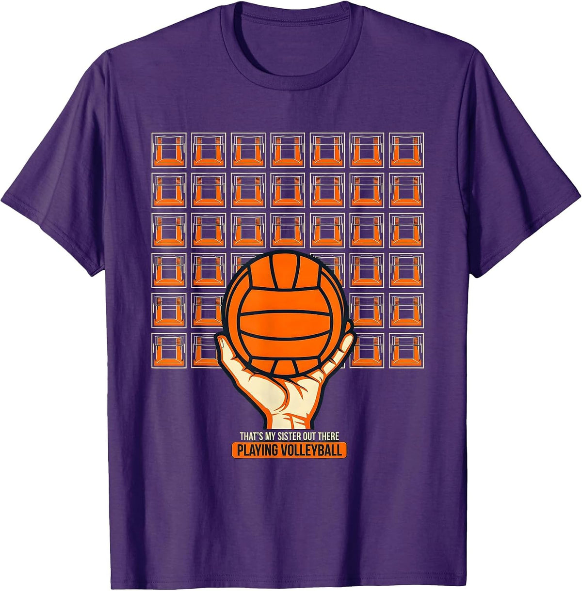That's My Sister Out There Playing Volleyball Sports Mom T-Shirt - Purple