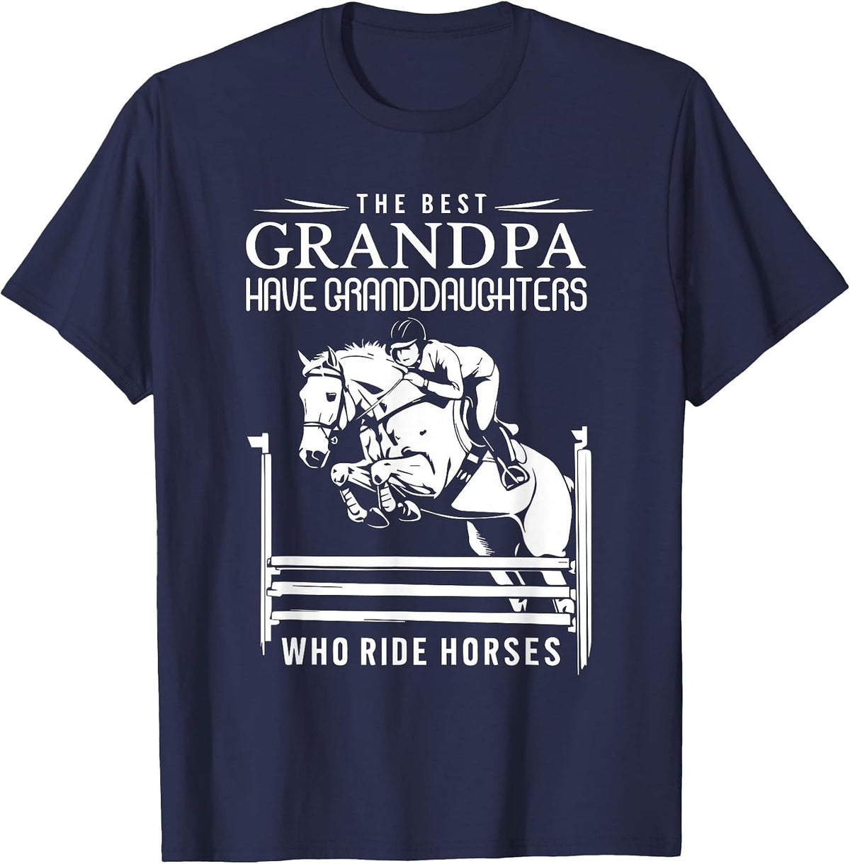 The Best Grandpa Have Granddaughters Who Ride Horses T-Shirt - Navy Blue