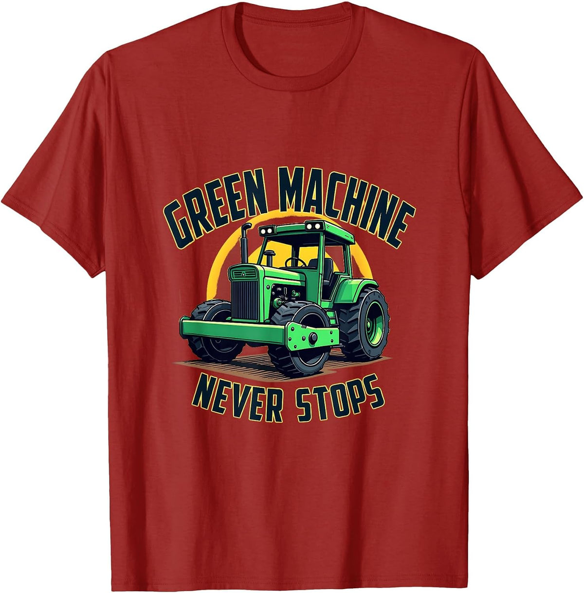 Green Machine Never Stops St Patrick's Day T-Shirt - Cranberry Red