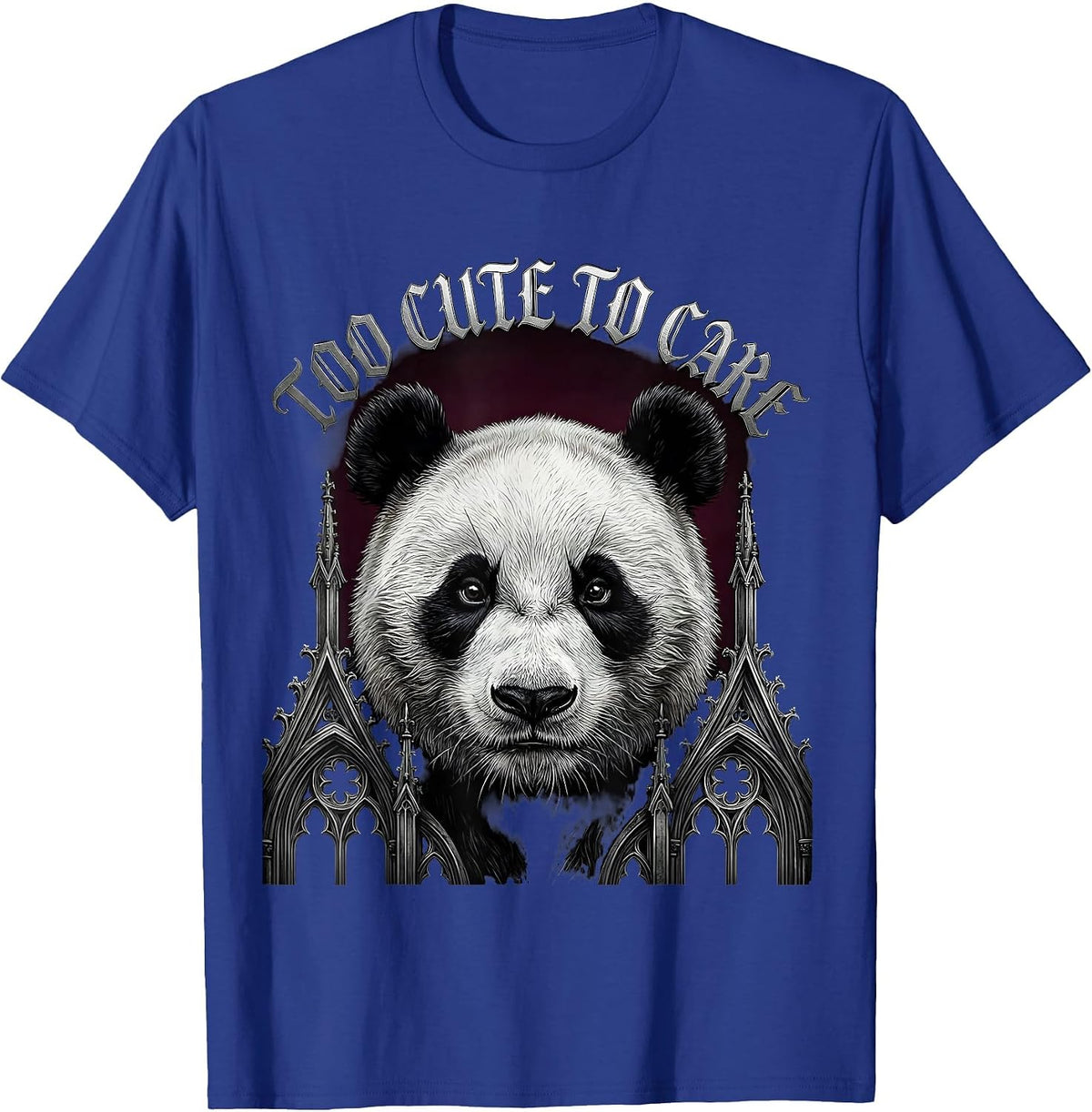 Men's Too Cute To Care Adorable Panda Design T-Shirt - Royal Blue