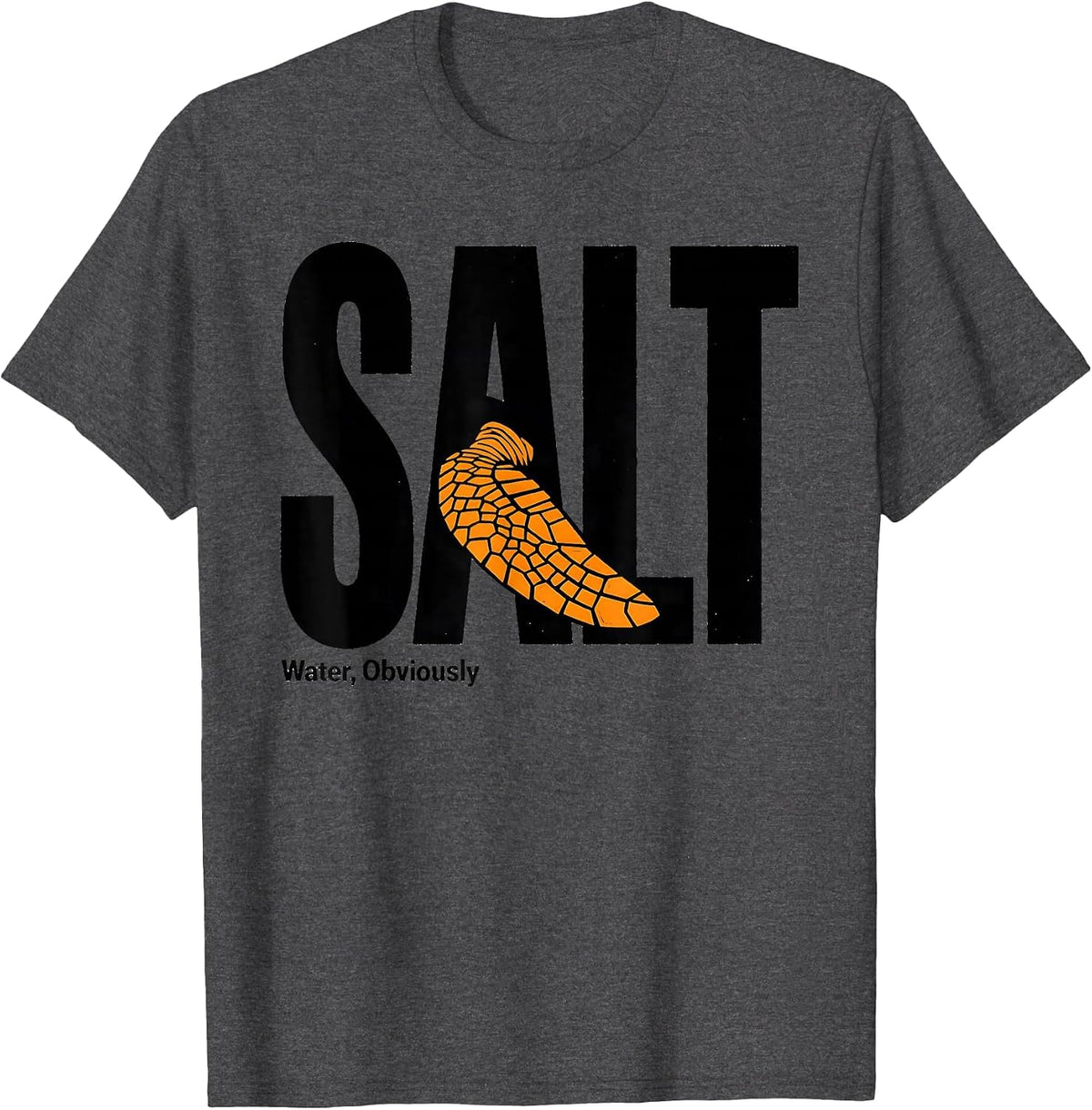 Men's Salt Water, Obviously Sea Turtle Ocean Animal Lover T-Shirt - Dark Heather Grey