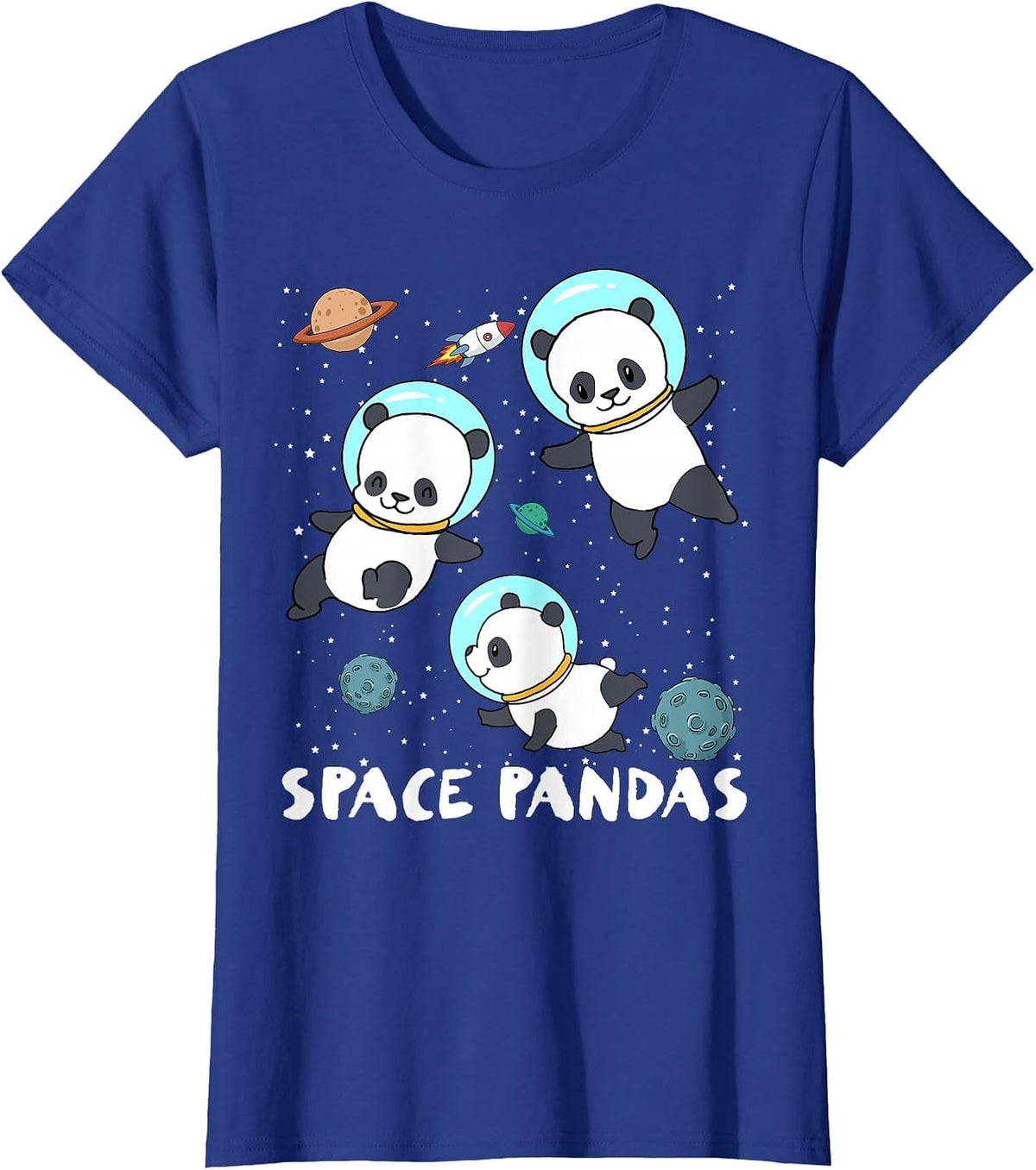 Space Pandas T-Shirt Funny Astronaut Planet Travel Tee T-Shirt - Royal Blue