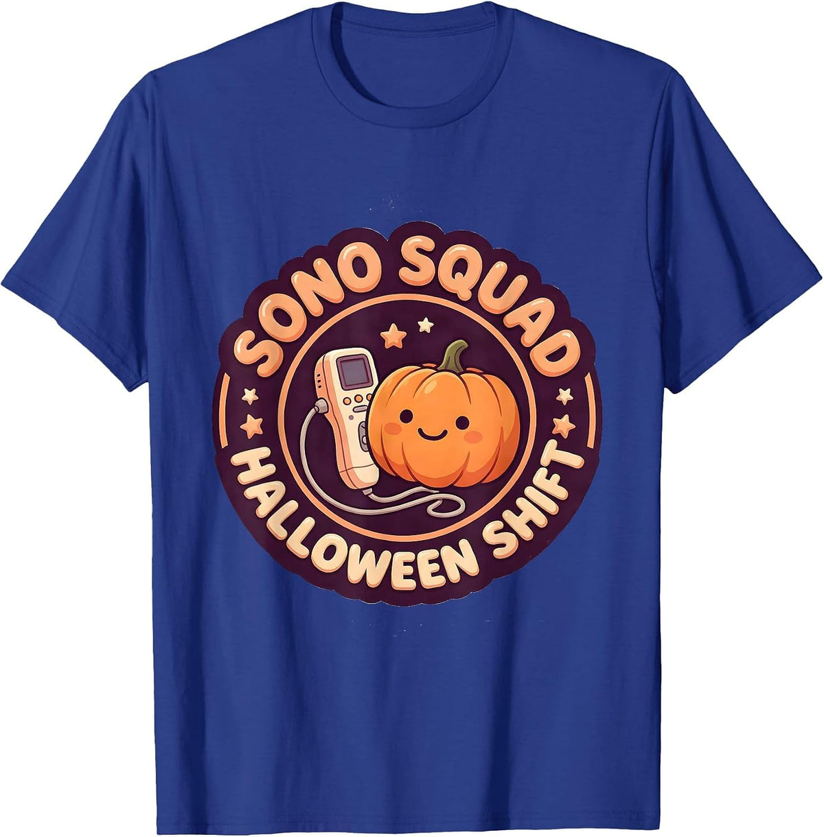 Men's Sono Squad Halloween Shift Cute Kawaii Sonographer Halloween T-Shirt - Royal Blue