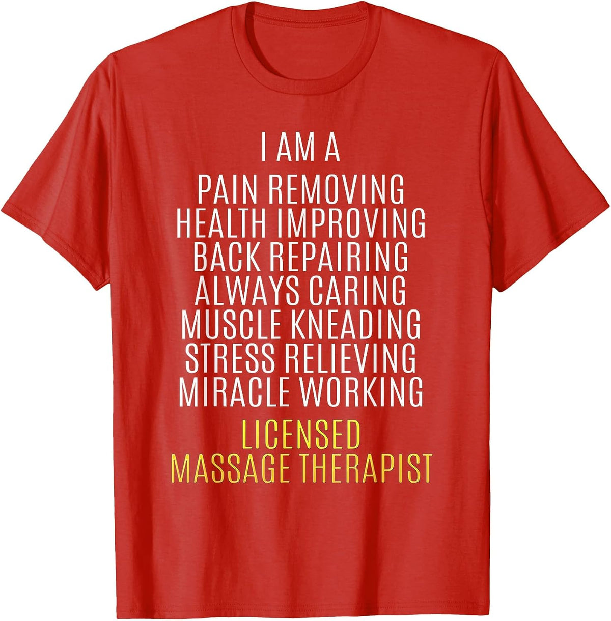 Licensed Massage Therapist Definition Therapeautic Physician T-Shirt - Red
