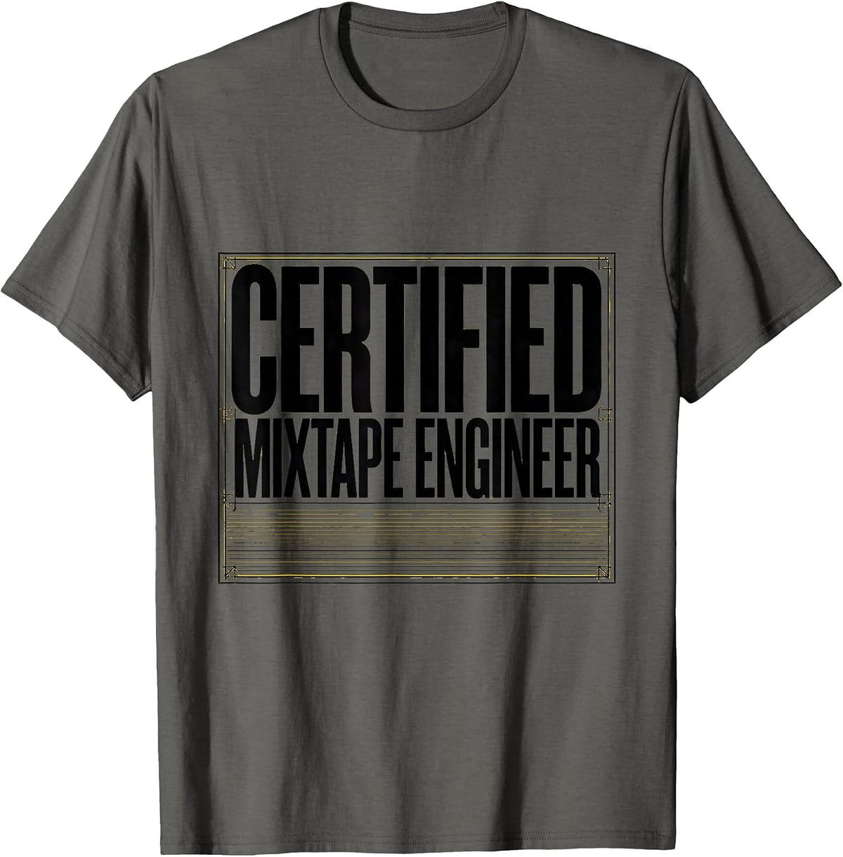 Certified Mixtape Engineer Retro Hip Hop Nostalgia 90s Rap T-Shirt - Asphalt Grey