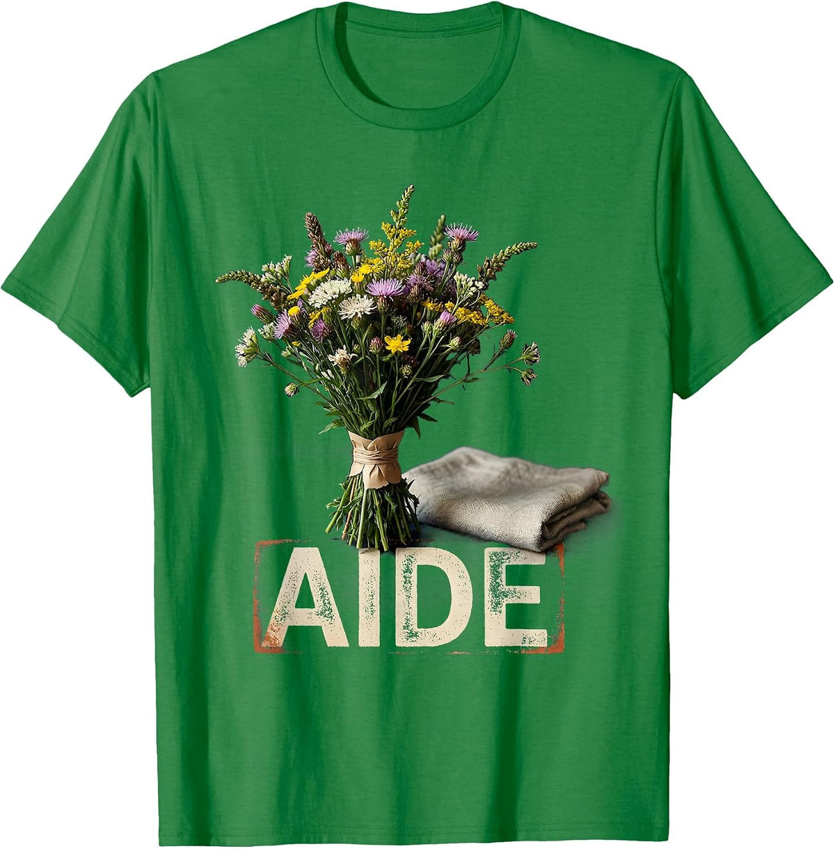Men's Aide Rubber Stamp Teacher Appreciation Gift for School Staff T-Shirt - Kelly Green