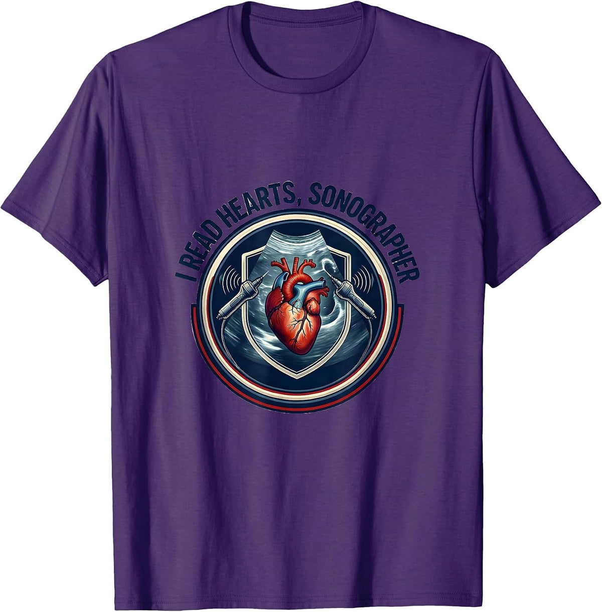 I Read Hearts Sonographer Funny Radiology Tech Valentine T-Shirt - Purple