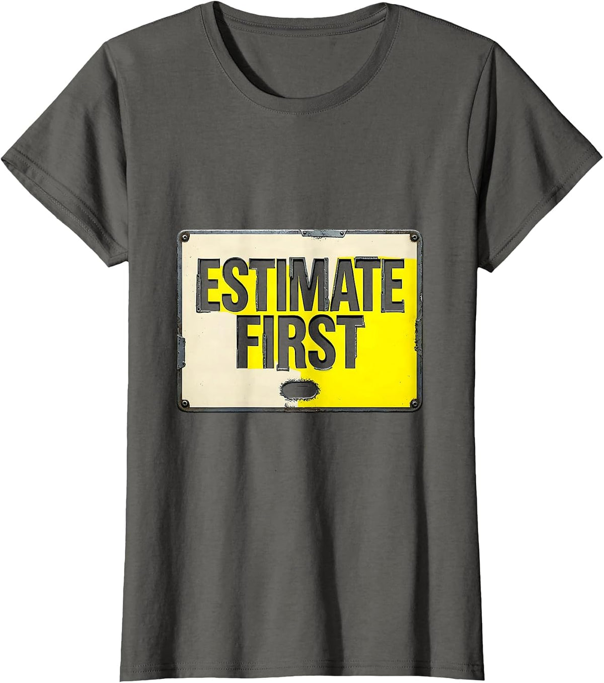 Women's Estimate First Funny Math Teacher Joke Math Lover Gift T-Shirt - Asphalt Grey
