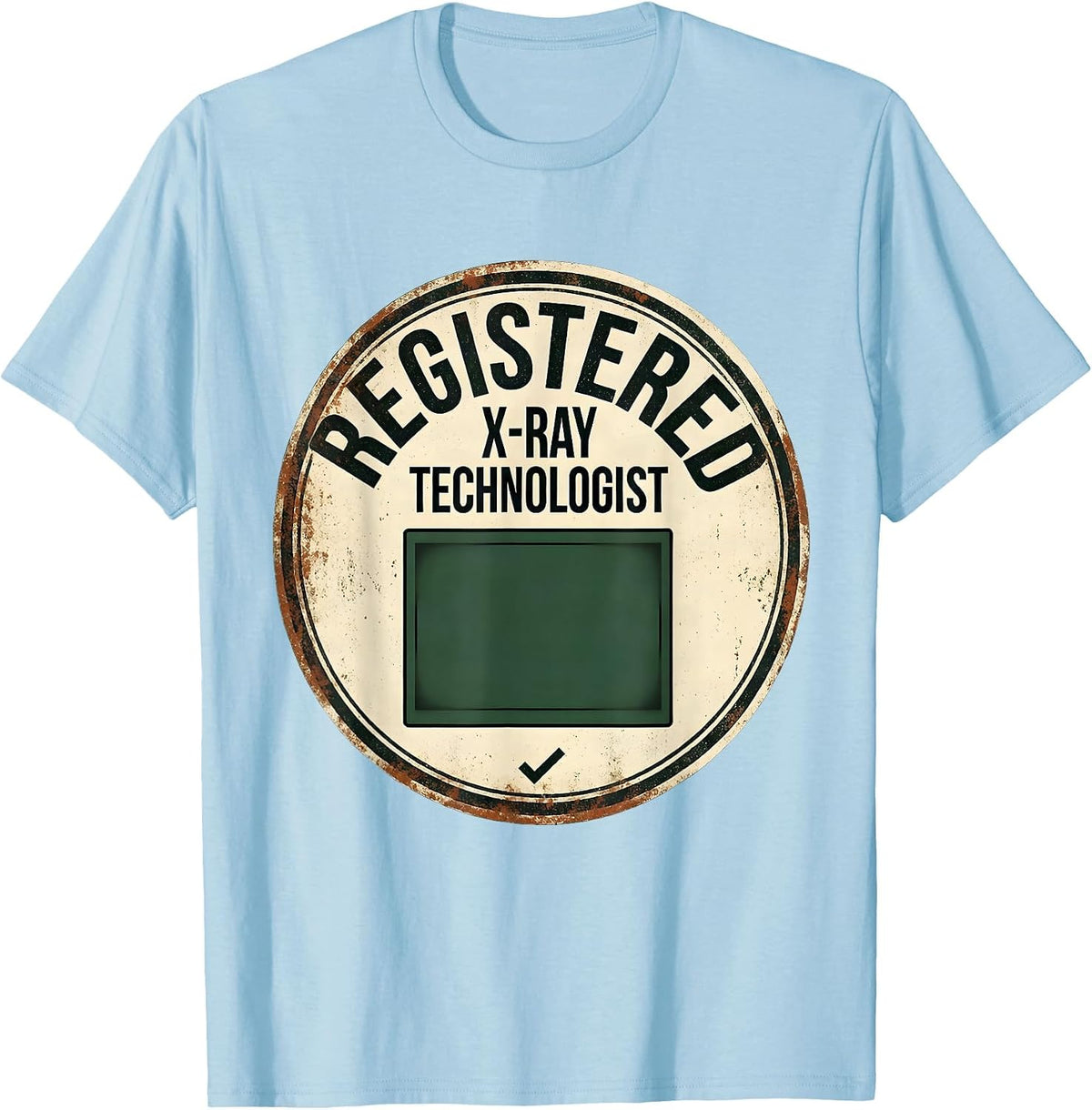 Men's Registered X-Ray Technologist Vintage Radiology Tech Gift T-Shirt - Baby Blue