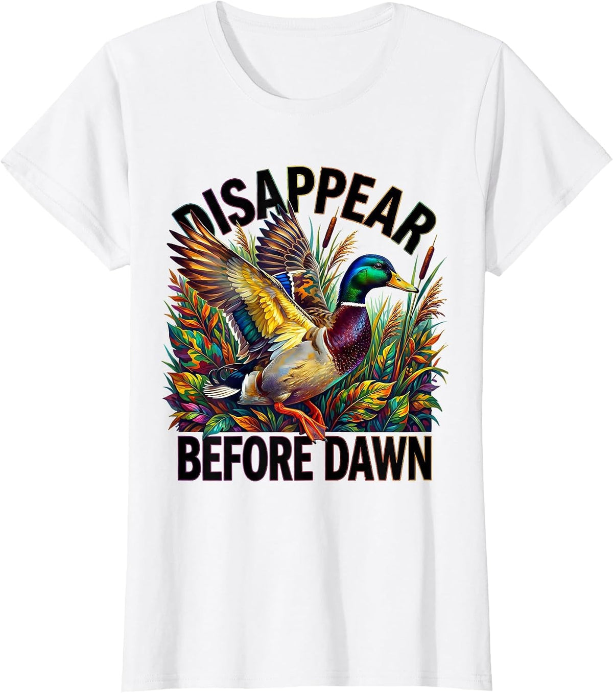 Duck Camo Disappear Before Dawn Hunting Design T-Shirt - White