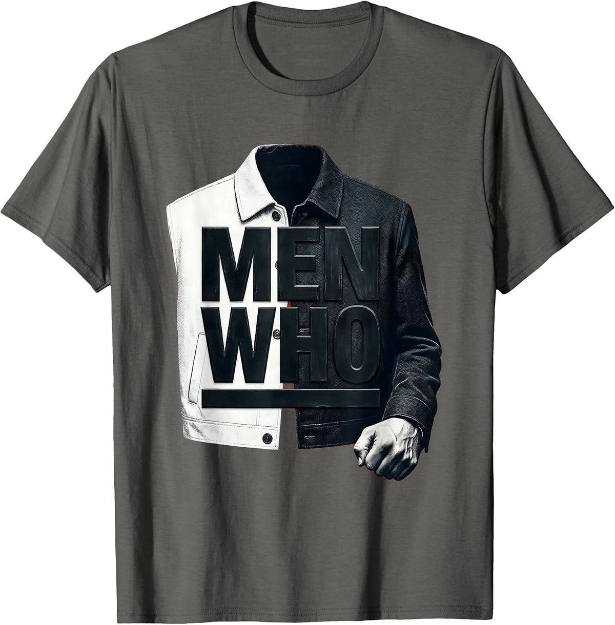 Men's Men Who Caw Graphic Design for Crow Lovers T-Shirt - Asphalt Grey