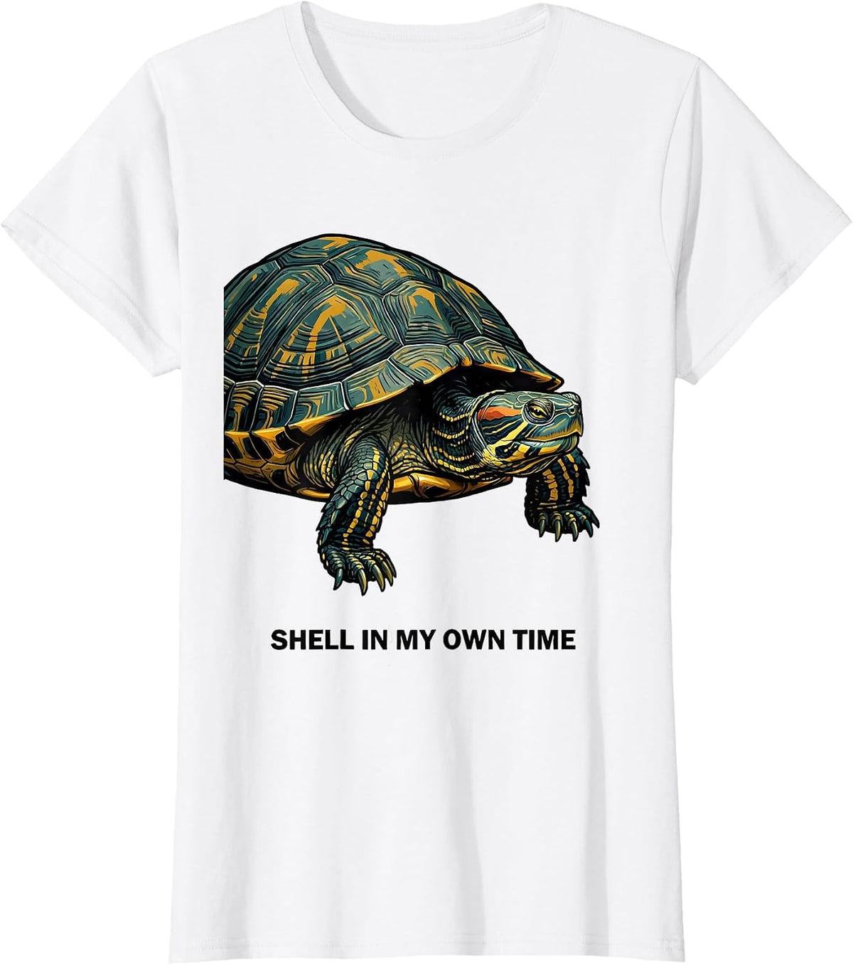 Women's Shell In My Own Time Funny Turtle Lover Reptile Enthusiast T-Shirt - White