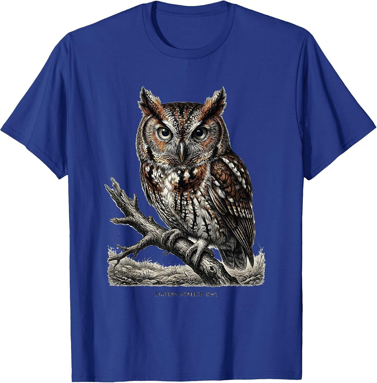 Eastern Screech Owl Retro Bird Lover Funny Wildlife Humor T-Shirt - Royal Blue