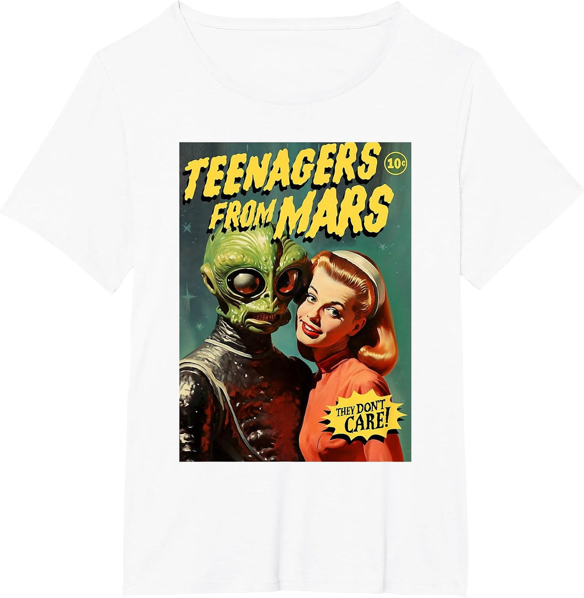 Teenagers from Mars 1950s Horror Comic Cover T-Shirt - White