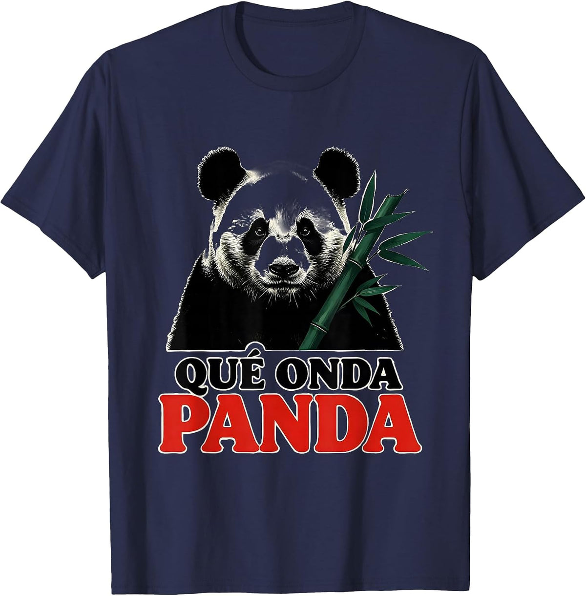 Men's Qué Onda Panda Funny Mexican Slang Food Pun Humor T-Shirt - Navy Blue