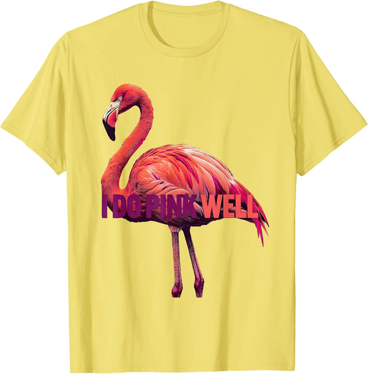 Men's I Do Pink Well Funny Flamingo Animal Humor Bird Lover Gift T-Shirt - Lemon Yellow