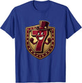 Vintage Lucky Seven Slot Machine Graphic Tee T-Shirt - Royal Blue