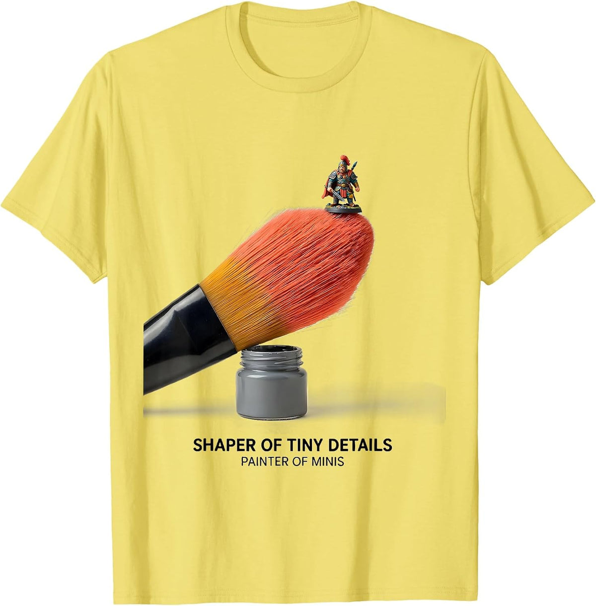 Men's Shaper Of Tiny Details, Painter Of Minis Artist T-Shirt - Lemon Yellow