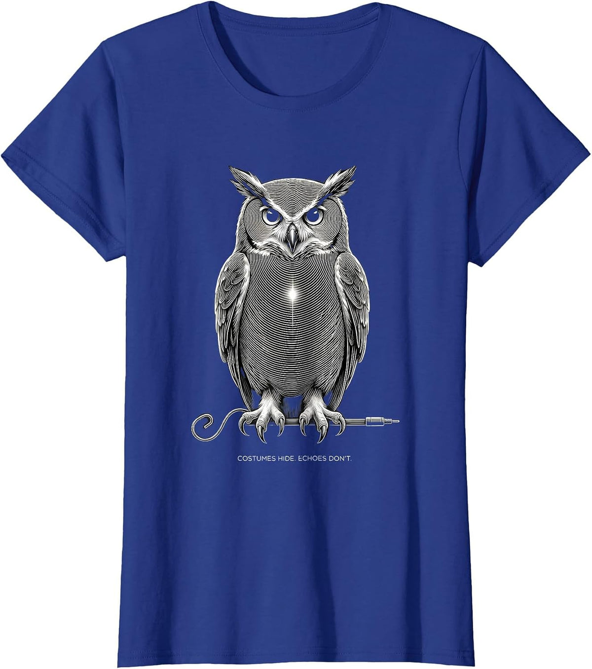 Women's Costumes Hide Echoes Dont Funny Sonographer Halloween T-Shirt - Royal Blue