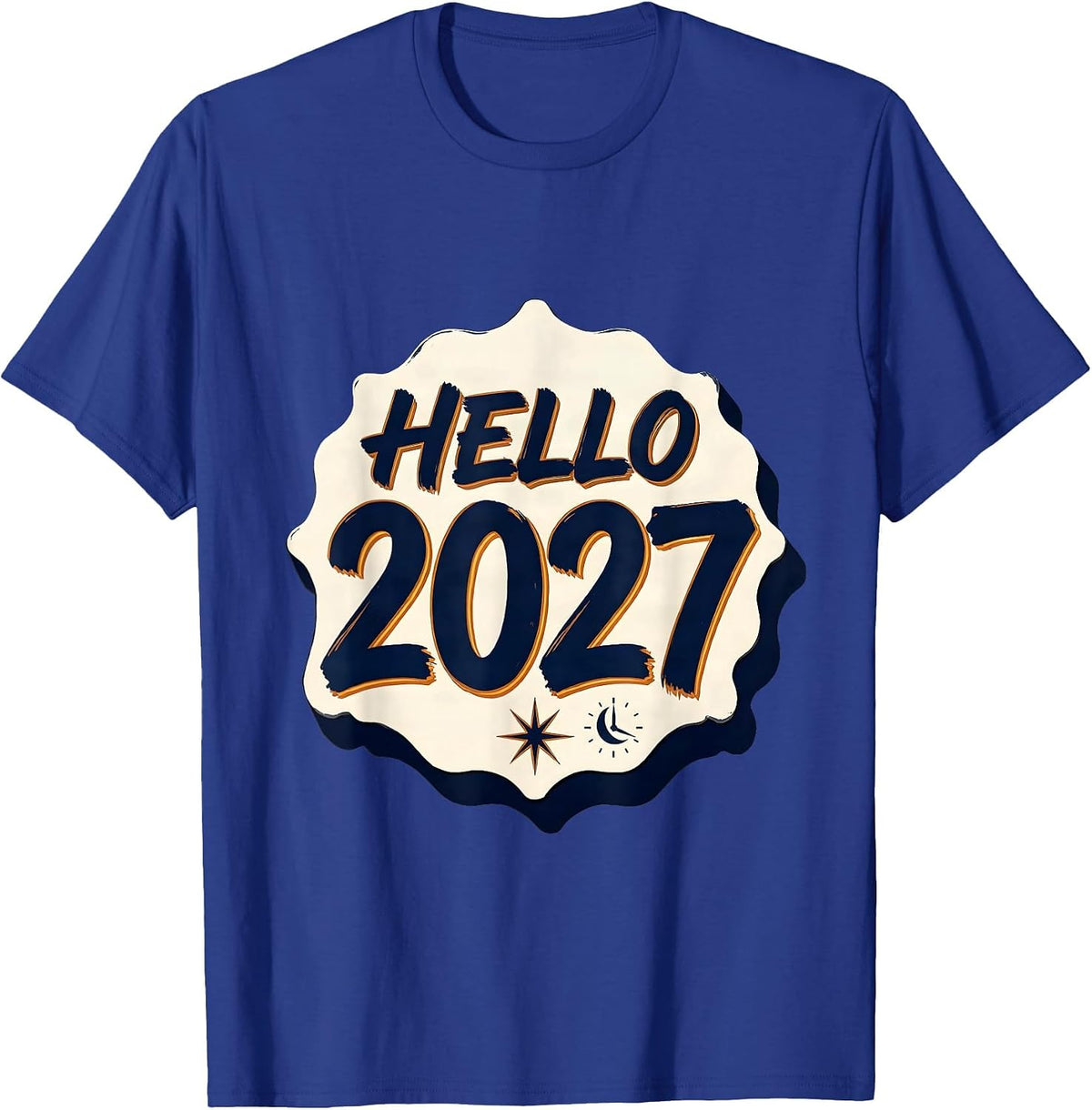 Hello 2027 Family Matching New Year Eve Party Cozy Warm T-Shirt - Royal Blue