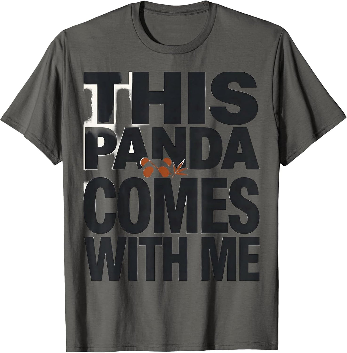 Men's This Panda Comes With Me Funny Panda Lover Cute Kawaii T-Shirt - Asphalt Grey