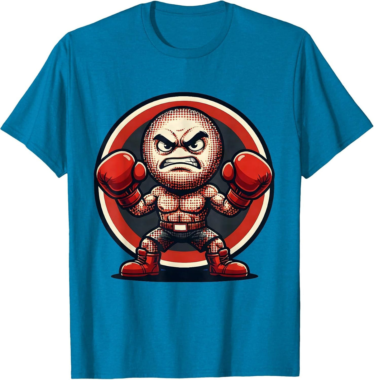 Dot Boy Boxing Gloves Fighter Graphic Design T-Shirt - Sapphire Blue