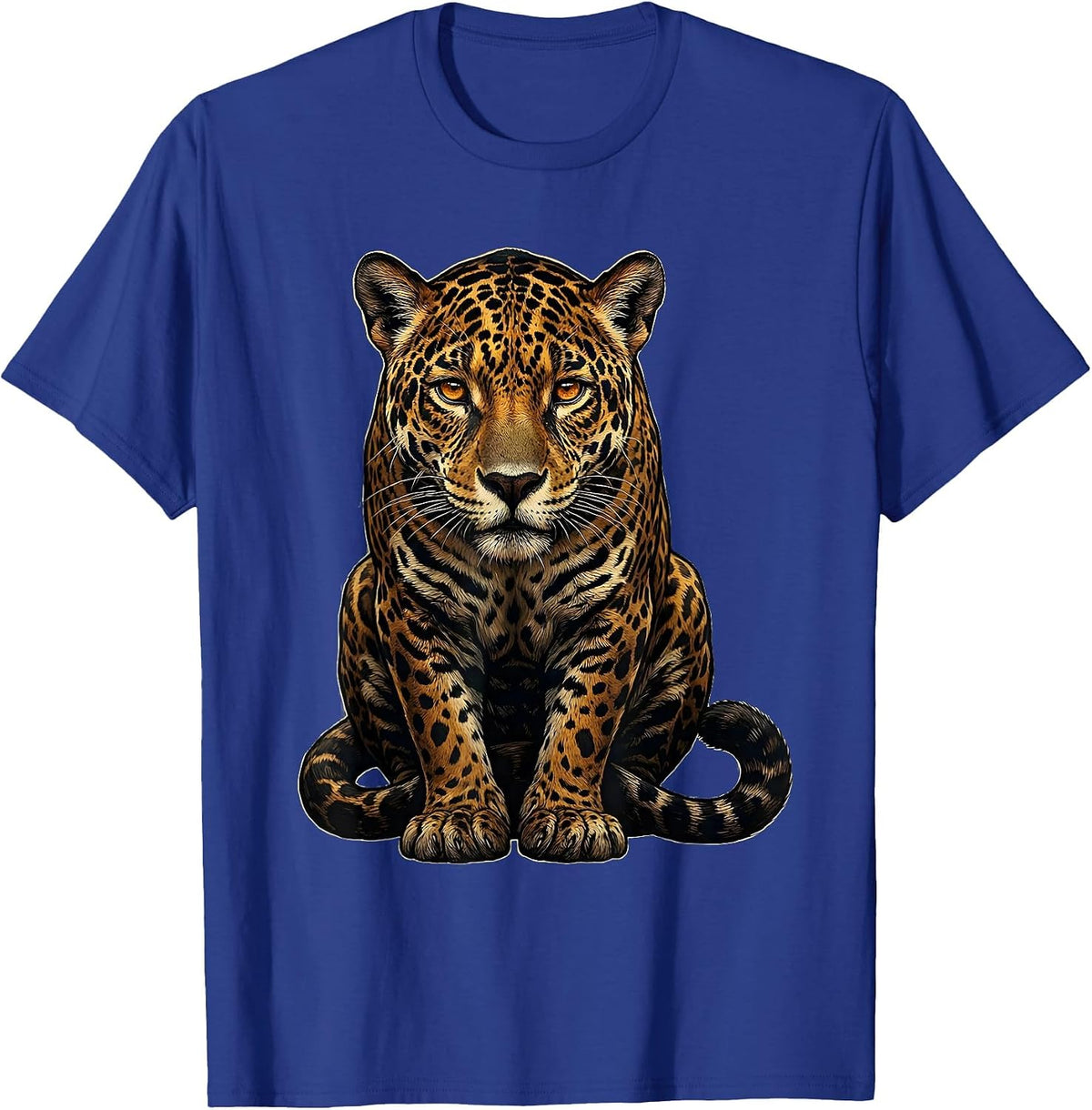 Men's Jaguar Big Cat Animal Lover Classic Car Enthusiast T-Shirt - Royal Blue