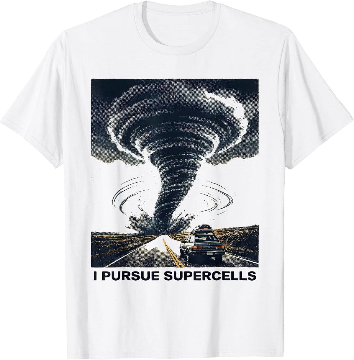 Men's I Pursue Supercells Storm Chaser Meteorology Weather T-Shirt - White