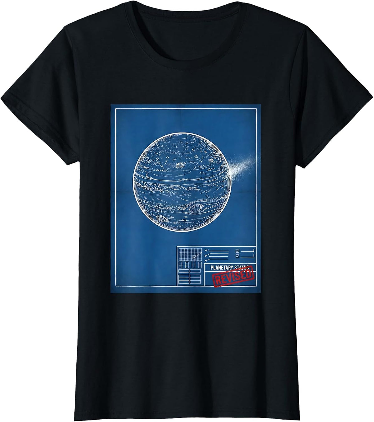 Planetary Status Revised Funny Astronomy Science Fan Gift T-Shirt - Black