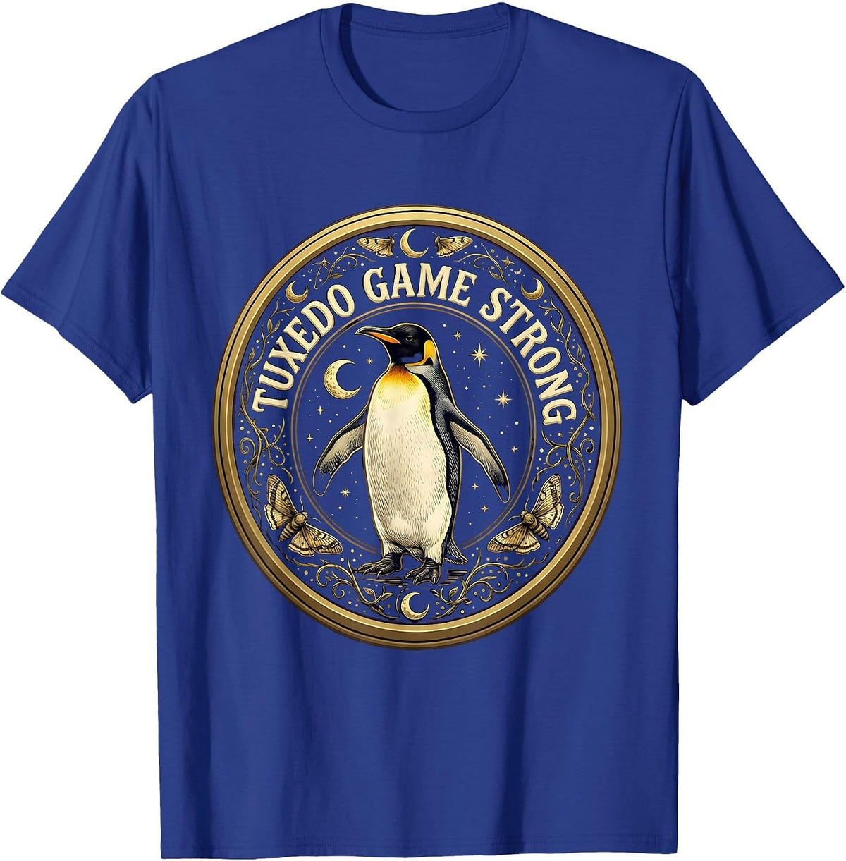 Tuxedo Game Strong Funny Penguin Design T-Shirt - Royal Blue