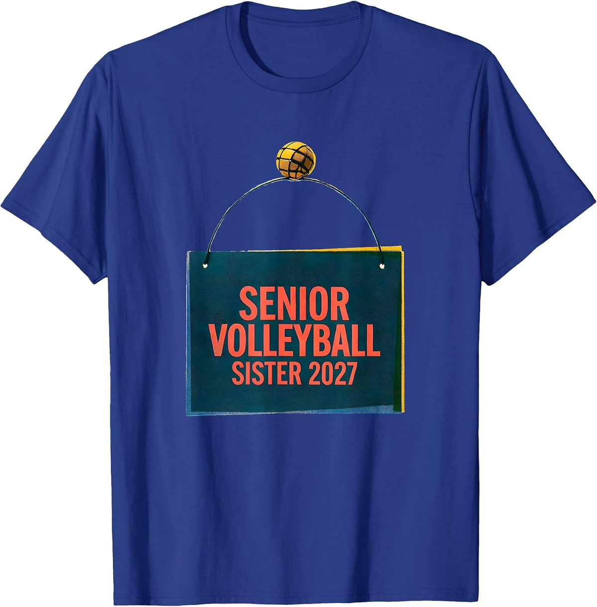 Men's Senior Volleyball Sister 2027 Sentimental Senior Night T-Shirt - Royal Blue