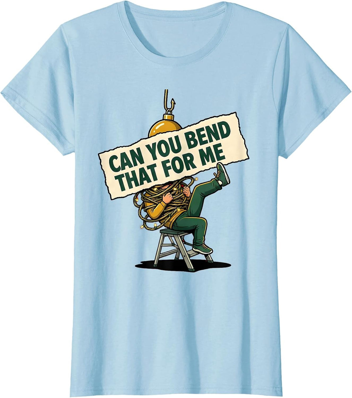 Can You Bend That For Me Funny Physical Therapist Christmas T-Shirt - Baby Blue
