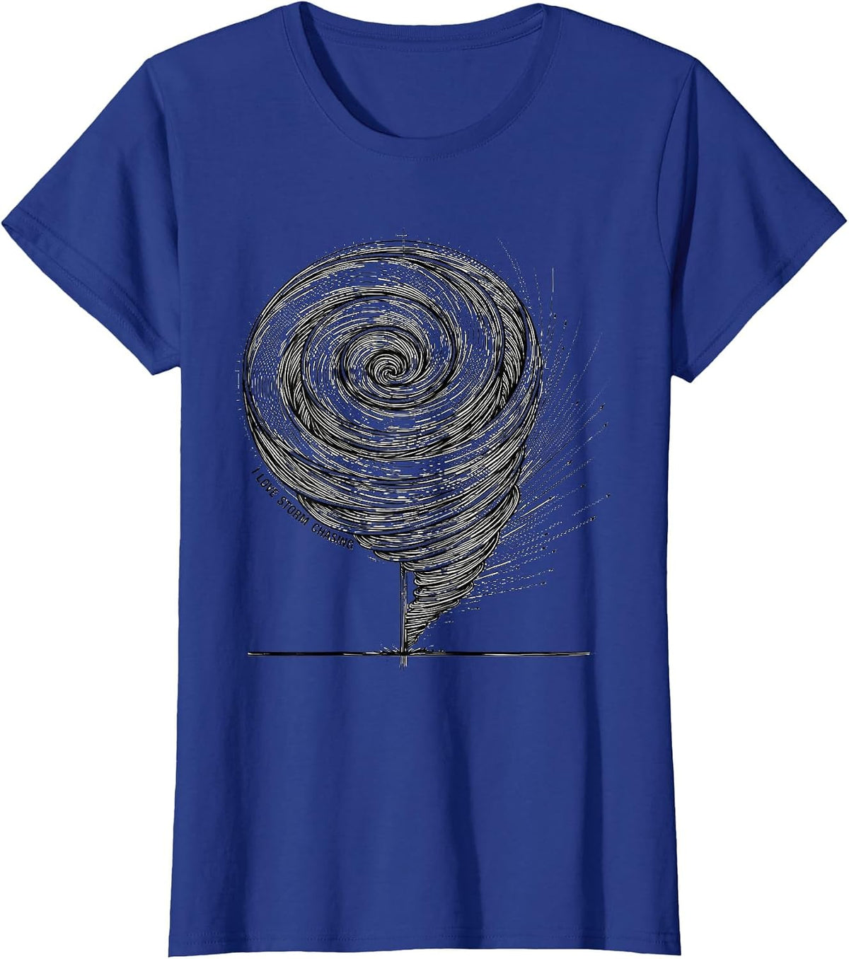 Women's I Love Storm Chasing Line Art Tornado Chaser Meteorology T-Shirt - Royal Blue