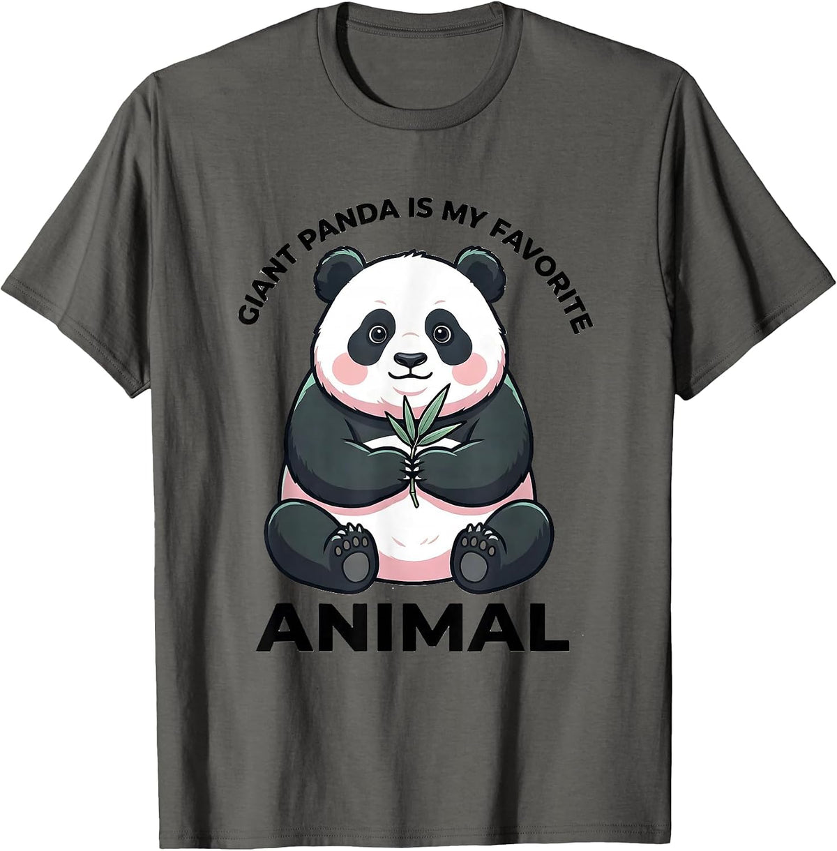 Men's Giant Panda Is My Favorite Animal Cute Kawaii Animal Lover T-Shirt - Asphalt Grey