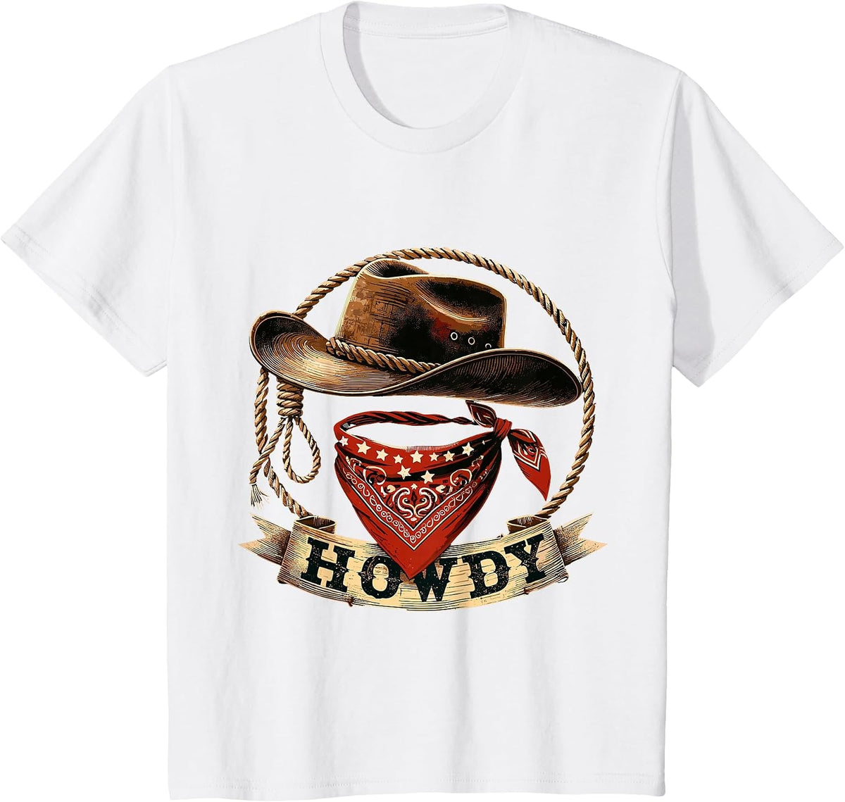 Howdy Western Cowboy Hat Rodeo T-Shirt - White