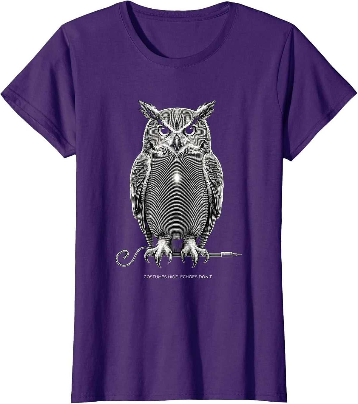 Women's Costumes Hide Echoes Dont Funny Sonographer Halloween T-Shirt - Purple